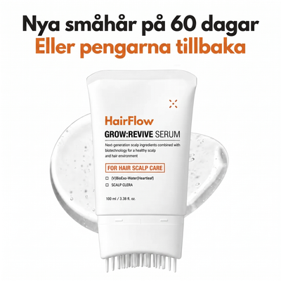HairFlow hårserum, nya småhår på 60 dagar eller pengarna tillbaka