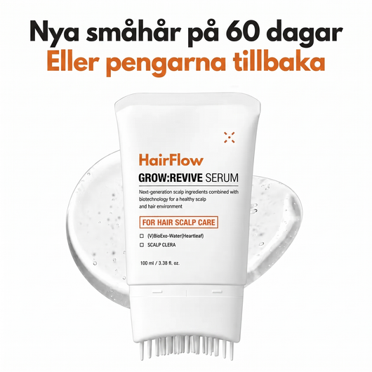 HairFlow hårserum, nya småhår på 60 dagar eller pengarna tillbaka